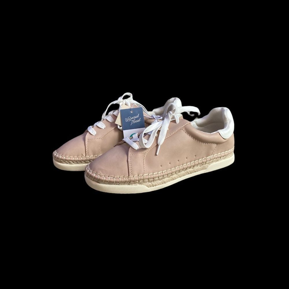 Universal Thread Beige Leather Lace-Up Sneakers - Picture 4 of 6